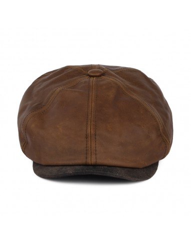 Casquette Plate en Cuir Fulton marron JAXON & JAMES ouvre sa boutique