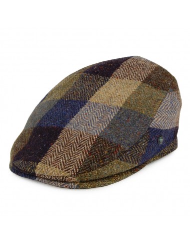 Casquette Plate en Tweed du Donegal Patch bleu-sauge CITY SPORT Paris Déstockage Promo