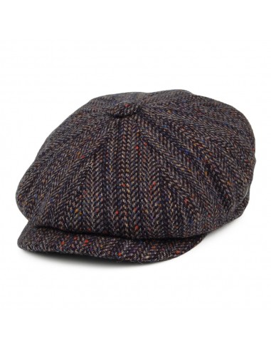 Casquette Gavroche en Tweed du Donegal Calotte Profonde Shannon bleu-multi CITY SPORT de France