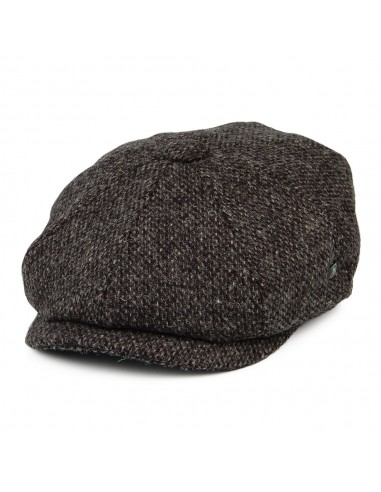 Casquette Gavroche en Harris Tweed Chiné Calotte Profonde anthracite CITY SPORT la chaussure