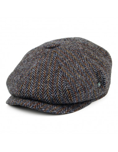 Casquette Gavroche en Harris Tweed à Chevrons Calotte Profonde gris-bronze CITY SPORT Par le système avancé 