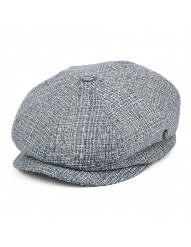 Casquette Gavroche en Soie et Laine à Carreaux bleu CITY SPORT pas cher 