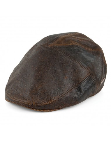 Casquette Plate en Cuir Taxten marron BAILEY soldes