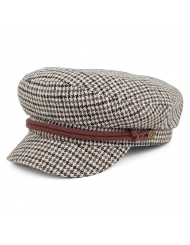 Casquette de Marin Fiddler Pied-de-Poule marron-crème BRIXTON commande en ligne