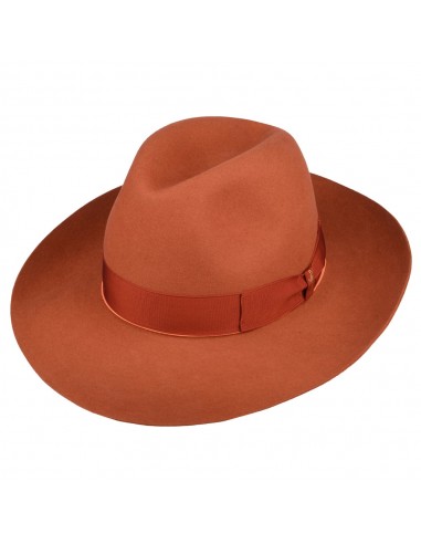 Chapeau Fedora en Fourrure Feutrée Avalon ocre BORSALINO soldes