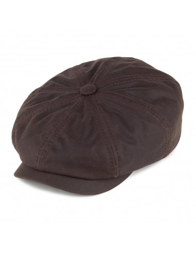 Casquette Gavroche en Coton Ciré Hatteras marron STETSON français