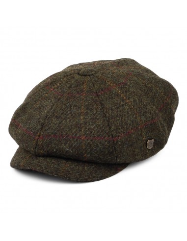 Casquette Gavroche en Harris Tweed à Carreaux Carloway olive FAILSWORTH vente chaude votre 