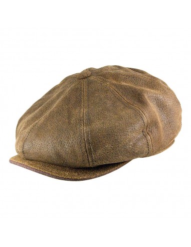 Casquette Gavroche en Cuir Burney marron STETSON d'Europe débarque