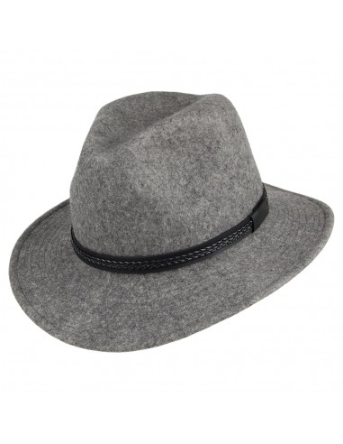 Chapeau Fedora Laine Feutrée Hydrofuge TWF1 Montana mélange de gris TILLEY est présent 