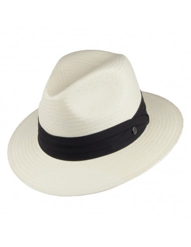 Chapeau Fedora Safari en Paille Toyo avec Bandeau noir JAXON & JAMES - VENTE EN GROS pas cher