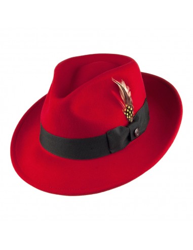 Chapeau Fedora Déformable C-Crown Pachuco rouge JAXON & JAMES - VENTE EN GROS pas chere