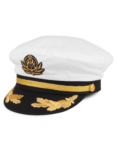 Casquette de Capitaine blanc VILLAGE HATS - VENTE EN GROS rembourrage situé sous