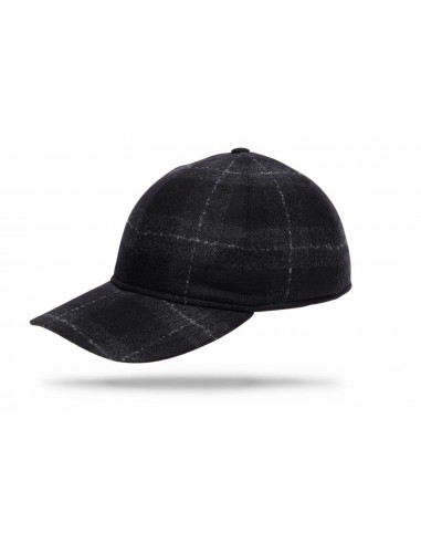 Wool Baseball Cap - Black Grey Windowpane - W Les magasins à Paris et en Île-de-France