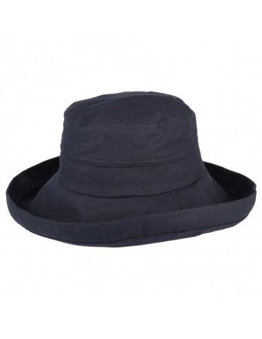 Chapeau Été Lin Pliable Lily bleu marine SUR LA TÊTE - VENTE EN GROS soldes