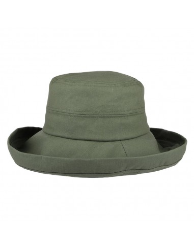 Chapeau Été en Lin Pliable Lily olive SUR LA TÊTE - VENTE EN GROS les ctes