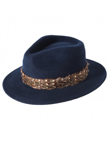 Chapeau Fedora Plume Country bleu marine FAILSWORTH des créatures d'habitude