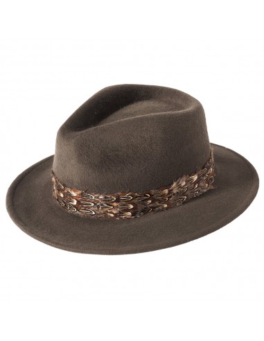 Chapeau Fedora Plume Country olive FAILSWORTH les ctes