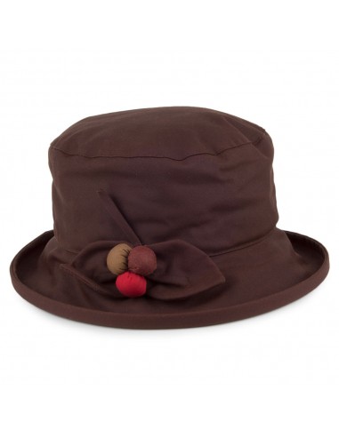 Chapeau Bob en Toile Cirée Berry marron OLNEY pas cheres