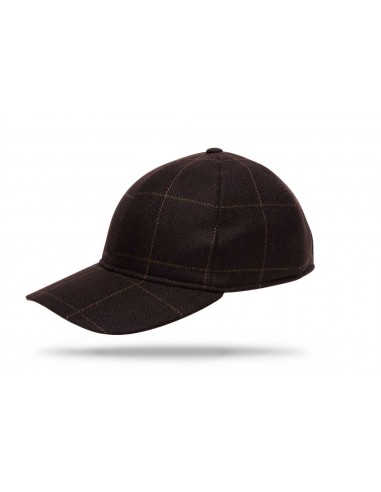 Cashmere Baseball Cap - Brown Windowpane france