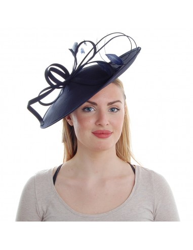 Chapeau Bibi Disque Virginia bleu marine FAILSWORTH france