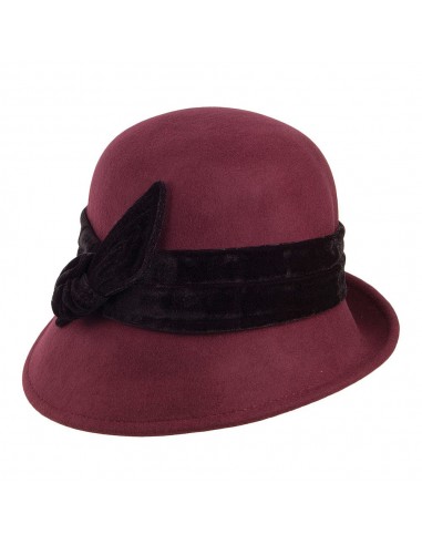 Chapeau Cloche en Laine Feutrée Bandeau en Velours Madeline bordeaux SCALA 2024