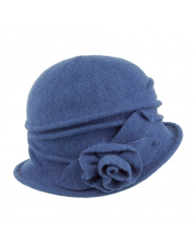 Chapeau Cloche en Laine avec Rosette Sienna bleu SCALA Le MVP de beaucoup