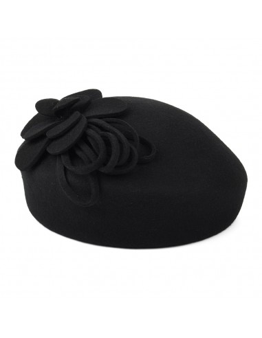 Chapeau Calot à Fleur noir FAILSWORTH pas chere