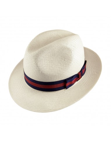 Chapeau Fedora Panama Excellent naturel avec Bandeau Rayé OLNEY acheter en ligne