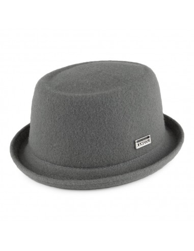 Chapeau Pork Pie en Laine Mowbray gris KANGOL solde