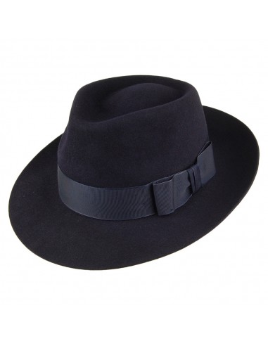 Chapeau Fedora en Fourrure Feutrée Casablanca bleu marine CHRISTYS l'achat 