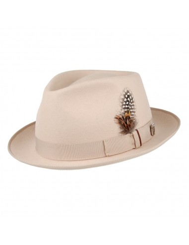 Chapeau Fedora C-Crown en Laine Hebron beige STACY ADAMS en ligne des produits 