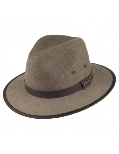 Chapeau Fedora Safari en Toile de Coton khaki STETSON vous aussi creer 