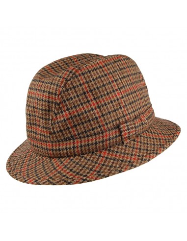 Chapeau Trilby Enroulable en Cachemire Pied-de-Poule Enroulable mélange de marrons CITY SPORT plus qu'un jeu 