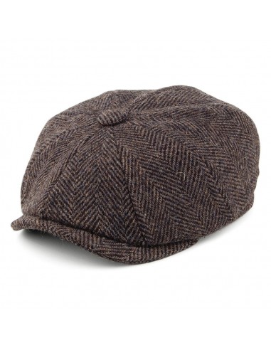 Casquette Gavroche à Chevrons en Harris Tweed marron OLNEY les ctes