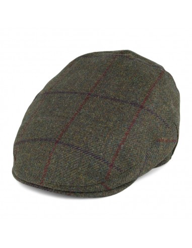 Casquette Plate en Tweed Balmoral Country olive CHRISTYS Livraison rapide