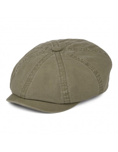 Casquette Gavroche en Coton Bio Délavé Hatteras olive STETSON Pour