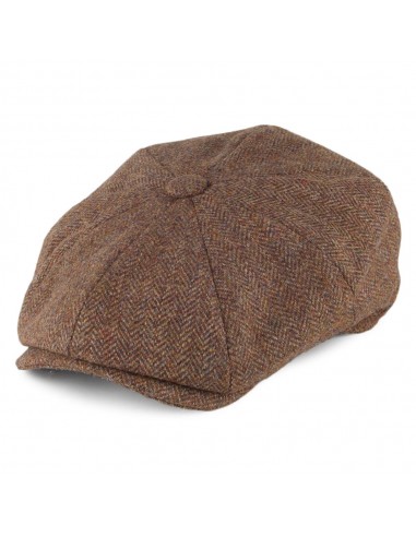 Casquette Gavroche en Tweed à Chevrons Country marron CHRISTYS Faites des économies