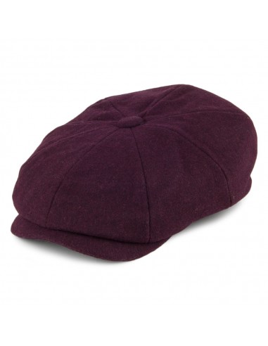 Casquette Gavroche en Laine Melton bordeaux CHRISTYS pas cheres