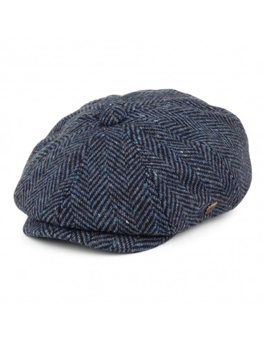 Casquette Gavroche en Tweed du Donegal à Chevrons Malmo bleu-multi FAILSWORTH de l' environnement