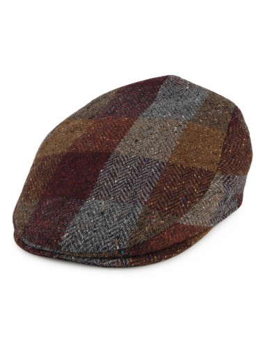 Casquette Plate en Tweed du Donegal Patch marron-bordeaux CITY SPORT acheter