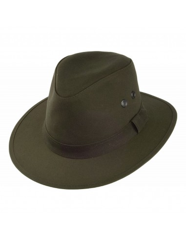 Chapeau Fedora en Coton Ciré Hydrofuge Drifter olive FAILSWORTH est présent 