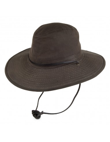 Chapeau Safari en Toile Cirée Imperméable et à Bord Large DORFMAN PACIFIC les ligaments