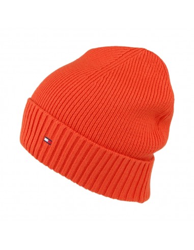 Bonnet en Cotton et Cachemire Pima Essential Flag argile rouge TOMMY HILFIGER Venez acheter