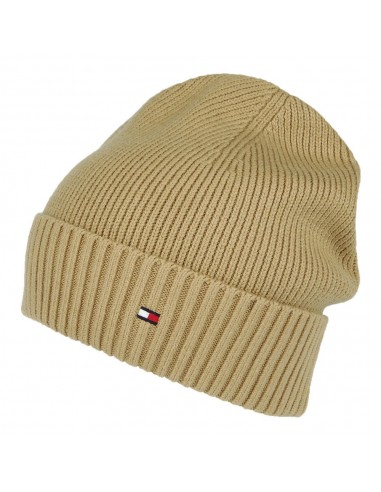 Bonnet en Cotton et Cachemire Pima Essential Flag beige sable TOMMY HILFIGER shop