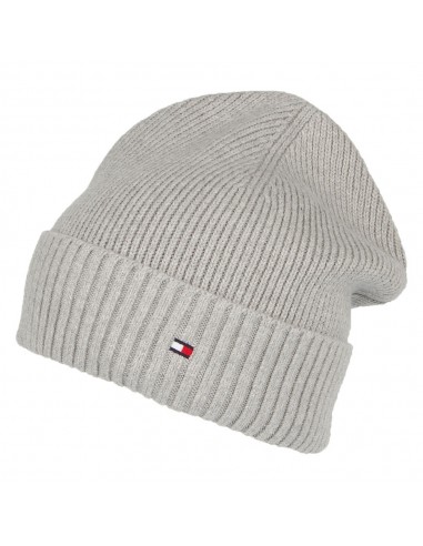 Bonnet en Cotton et Cachemire Pima Essential Flag gris clair TOMMY HILFIGER de pas cher