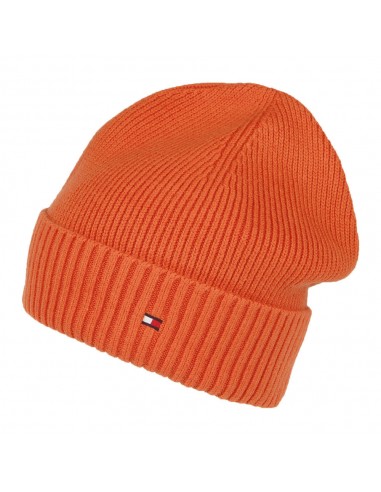 Bonnet en Cotton et Cachemire Pima Essential Flag ocre TOMMY HILFIGER Dans la société mordern