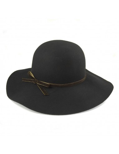 Chapeau Capeline en Laine Vintage noir SUR LA TETE - VENTE EN GROS les ctes