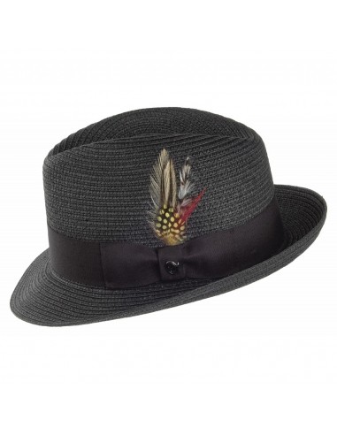 Chapeau Trilby en Paille Pinch Crown noir JAXON & JAMES - VENTE EN GROS vente chaude votre 