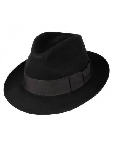 Chapeau Fedora en Feutre de Castor Canterbury noir CHRISTYS vous aussi creer 