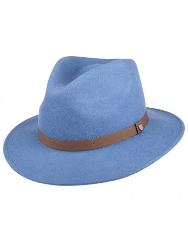 Chapeau Fedora en Laine Feutrée Pliable Messer bleu ardoise BRIXTON 50% de réduction en Octobre 2024